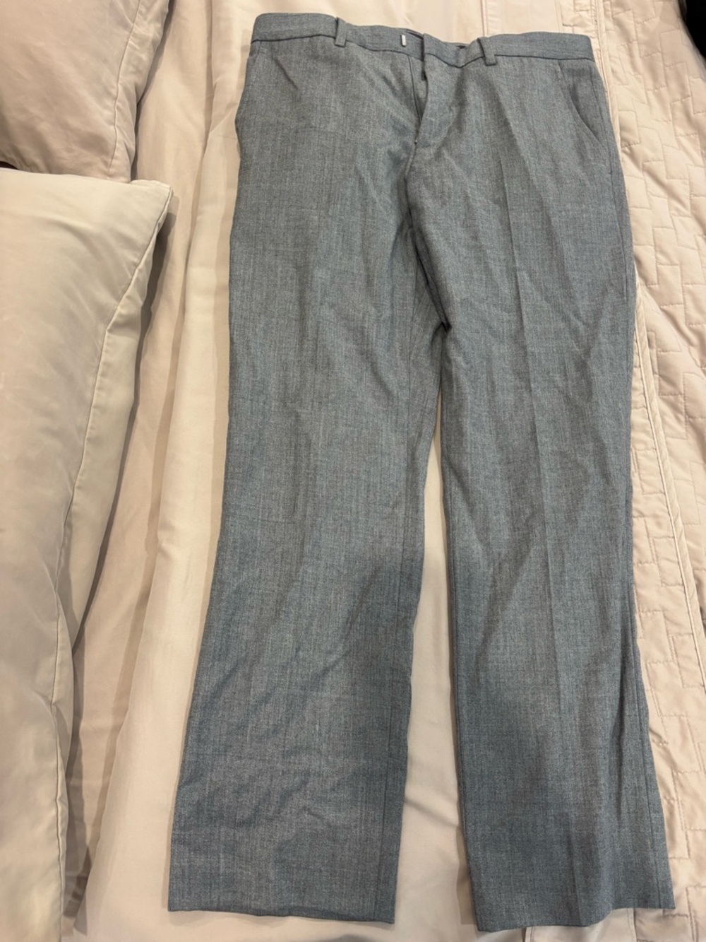 Boss Light Gray Men's Dress Pants - Subtle Texture